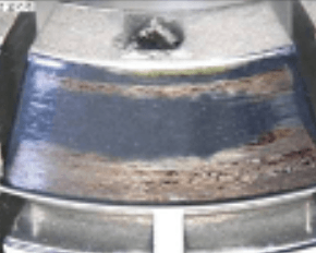 A collet with severe wear as a result of high-torque clamping.